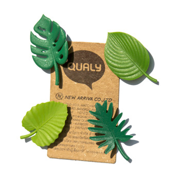Tropical leaves 4 pack - fridge magnets. From Qualy.