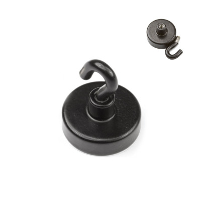 Black magnetic hook 2.5 cm. with a detachable hook - very strong hook magnet