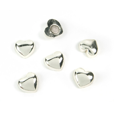 Heart magnets are metal magnets, delivered in a 6-pack. From Trendform.