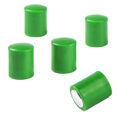 Green rod magnets 14x18 mm. for glass boards with plastic cap - prevents damage to colliding magnets