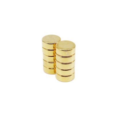 The magnets can be stacked - here is a photo of 10 pcs. of the 8x3 mm. gold magnets
