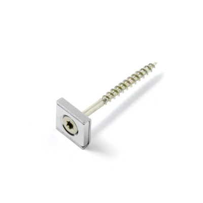 Channel magnet 20x20x4 mm. made of neodymium and Q235 steel cap (c-profile)
