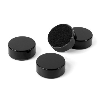 Black office magnets with a strength of 1.2 kg. Can be used on all magnetic surfaces - also glass boards.