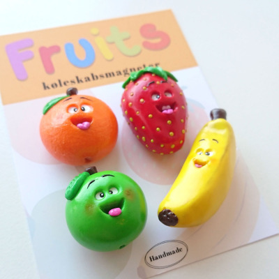 Smiling fruits for your fridge. Fun magnets in a 4-pack from LSA Gallery.