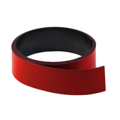 Magnetic foil MB-30 red. Sold in 1-metre rolls, from 1 pc. Very flexible magnetic material with a red coating on top.