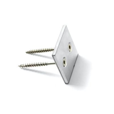 Square channel magnet 40-40-04 mm. with 2 countersunk holes for countersunk screws