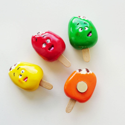The magnets COLORFUL are made of colored FIMO clay with strong neodymium magnets on the back
