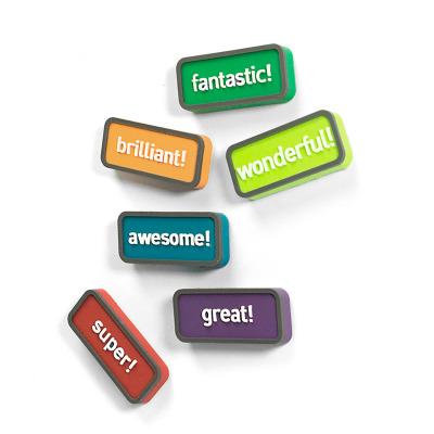 Motivation words for the fridge - Fantastic, Brilliant, Wonderful, Awesome, Great and Super. Trendform TF1412 6-pack magnets.