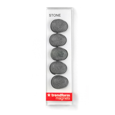 Magnets can be trendy. These stone magnets are delivered in a small gift box with 5 magnets from Trendform.