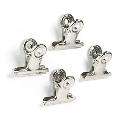 GRAFFA magnetic clips from Trendform in 4-pack. Chrome plated and with a strong magnet on the back.