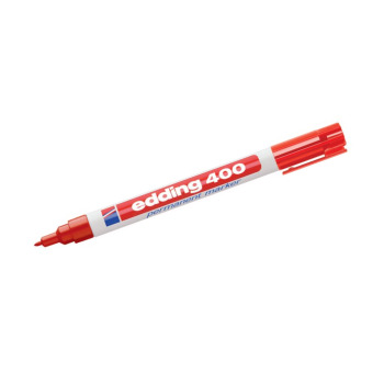 Red thin permanent marker from Edding. The marker is from the Edding 400 series for permanent writing.
