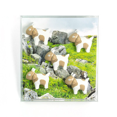 Your 5 goat fridge magnets are delivered in a nice gift box, looking like the miniature goats are grazing on a mountain top