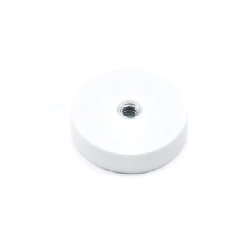 White rubber magnet with an internal M5 thread.  Sold individually but with large discount rates available.