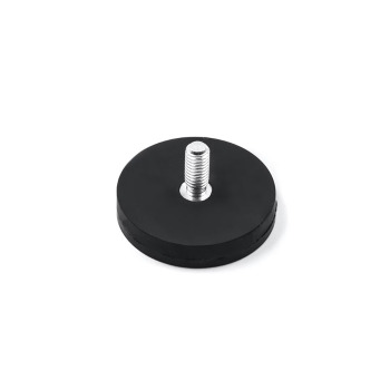 Rubber coated magnet made of neodymium, steel and rubber. The diameter is Ø31 mm and the strength is approx. 8 kg.