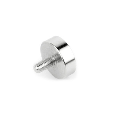 Ø32 mm. pot magnet with threaded stud M6 - works as a screw / bolt and can also be fixed with a M6 nut