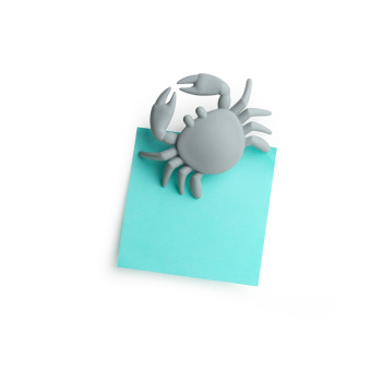 A beautiful and aquatic themed magnetic crab made from recycled fishing nets. 