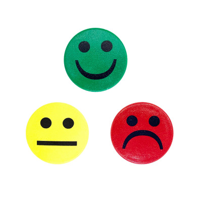 Mix of 3 smileys with the normal LEAN colors. We print them on demand when you buy a set (or more).