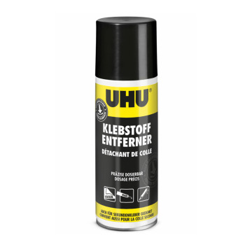 You get a can of UHU Glue Remover Spray with 200 ml. Work smarter and not harder - use the right remover spray.