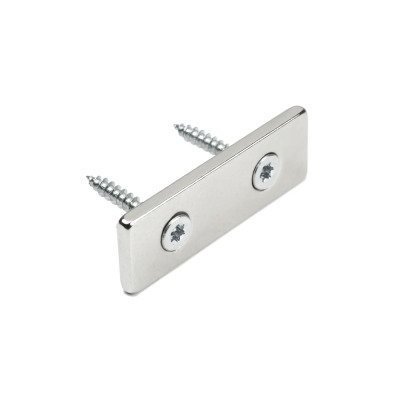 Large and super strong magnet with 2 countersunk holes. The magnet size is 80-20-04 mm. Screws and bolts are not included. Magnets sold individually.