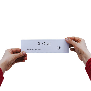 Magnetic pocket 21x5 cm - suitable for shelf labels in warehouses.