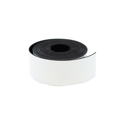Each roll comes as a 3 m roll and the width is 3 cm. The color on the front is bright white and the magnetic backside is black