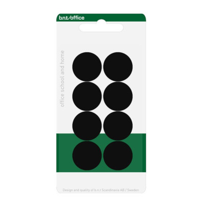 Black office magnets from BNT Office. This model is 20 mm. in diameter, and you get a package of 8 pcs.