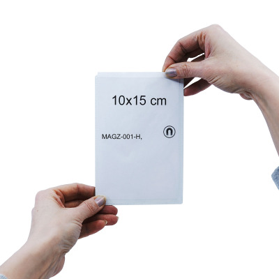 Pilfer redactioneel rietje Magnetic pocket 10x15 cm, White