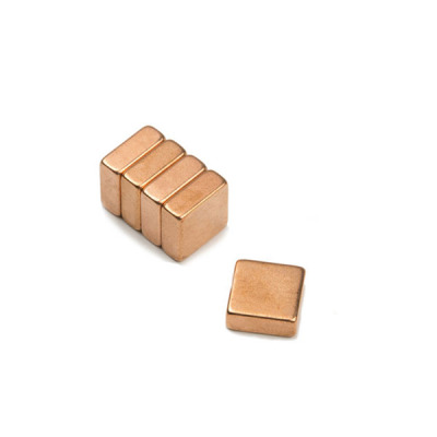 Copper magnets 10x10x4 mm made of neodymium N40