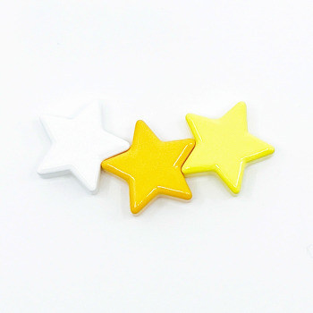 Star magnets for glass boards - made of neodymium N30 and with nylon coating. Package with 3 star magnets in white, yellow and orange.