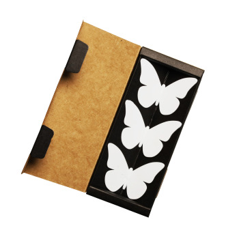 3 white butterfly magnets from Qualy in gift box