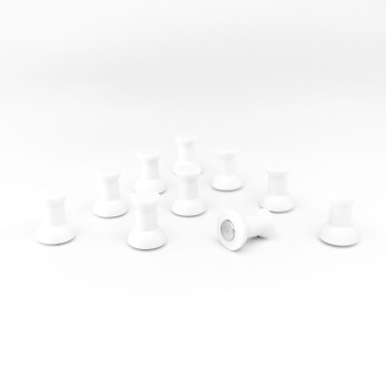 White magnets for your whiteboard or your fridge - package of 10 pcs. in white ABS plastic.