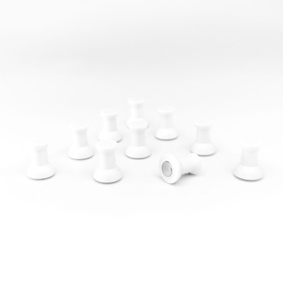 White magnets for your whiteboard or your fridge - package of 10 pcs. in white ABS plastic.