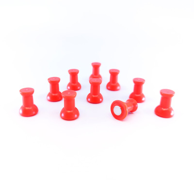 Red magnets for your whiteboard or your fridge - package of 10 pcs. in red ABS plastic.