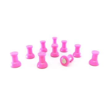 Small and strong pink magnets for your whiteboard or your fridge - package of 10 pcs. Looks like small pins.