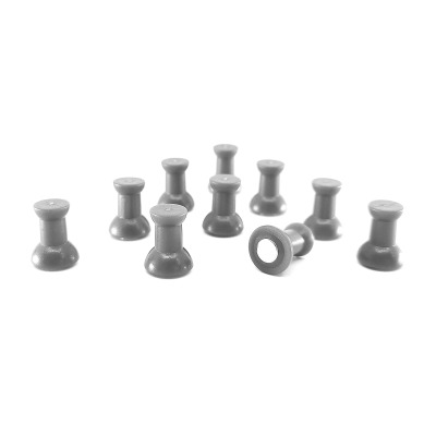 Small and strong grey magnets for your whiteboard or your fridge - package of 10 pcs. Looks like small pins.