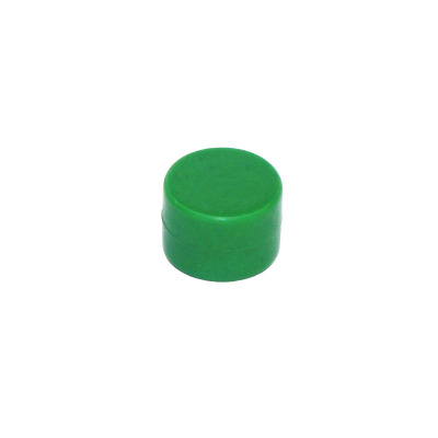 Green rubberised magnet 16x11 mm. made with neodymium magnet