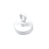 Pot magnet with closed hook, White Ø25 mm.