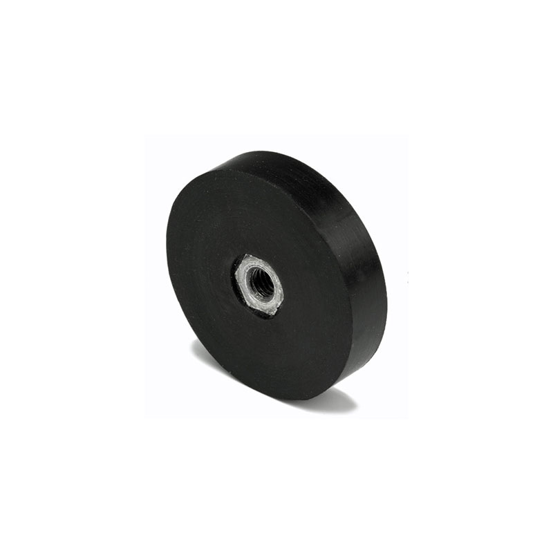 Rubber magnet w. internal thread, Ø45 mm.