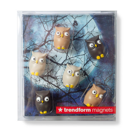 Owl magnets, 6 pack - fridge magnets