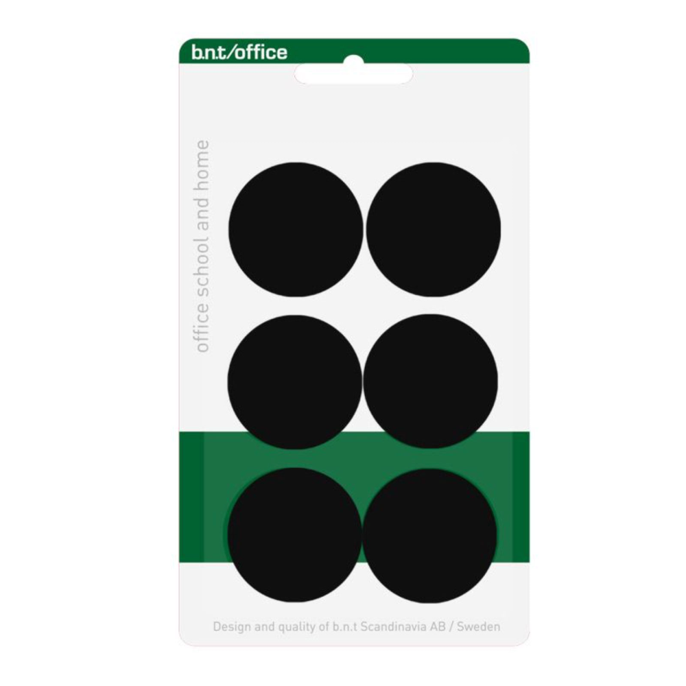 BNT Office Magnet, Black Ø30 mm. (6-pack)