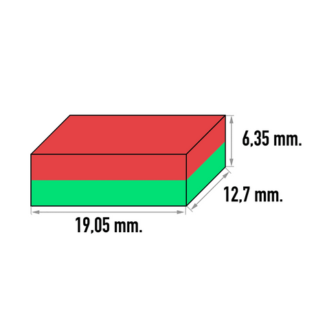 Power magnet, Block 19x13x6 mm.