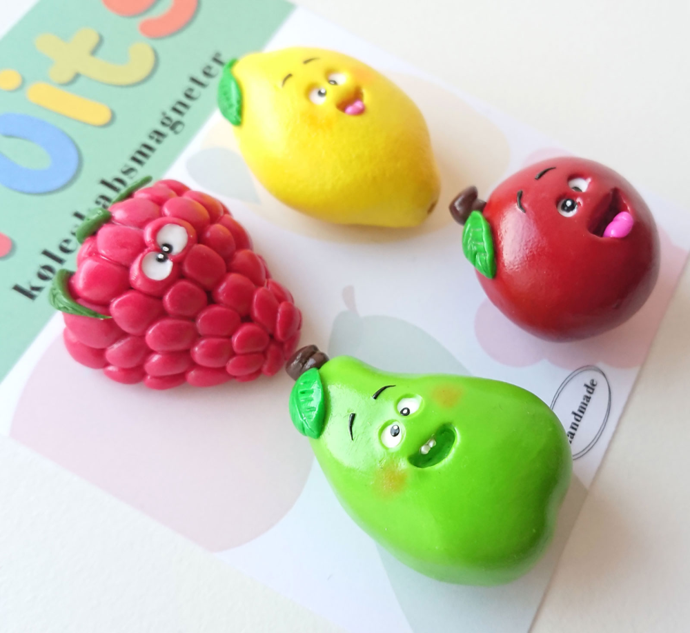 HAPPY fruit magnets, 4-pack - fridge magnets