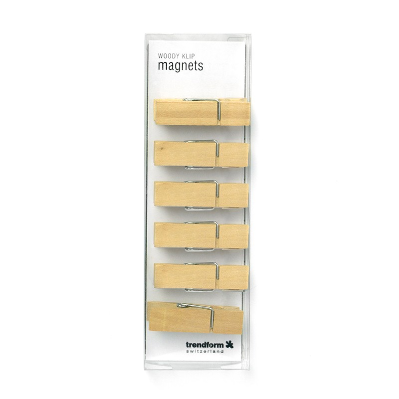 WOODY clips 6-pack - fridge magnets