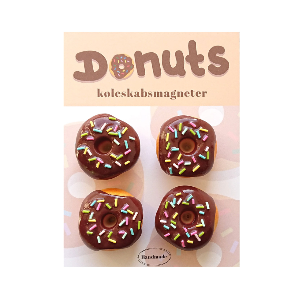 Donut Magnets BROWN, 4 pack Fridge Magnets 