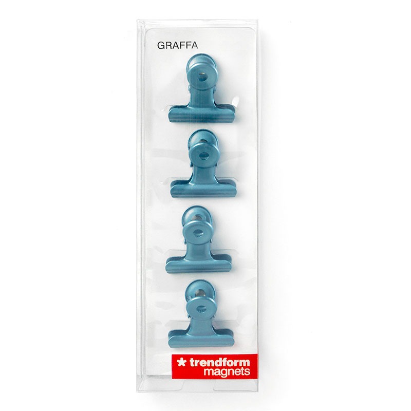 Magnetic clips sky blue Bulldog Mini 4 pack