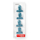 Magnetic clips sky blue, Bulldog Mini 4-pack