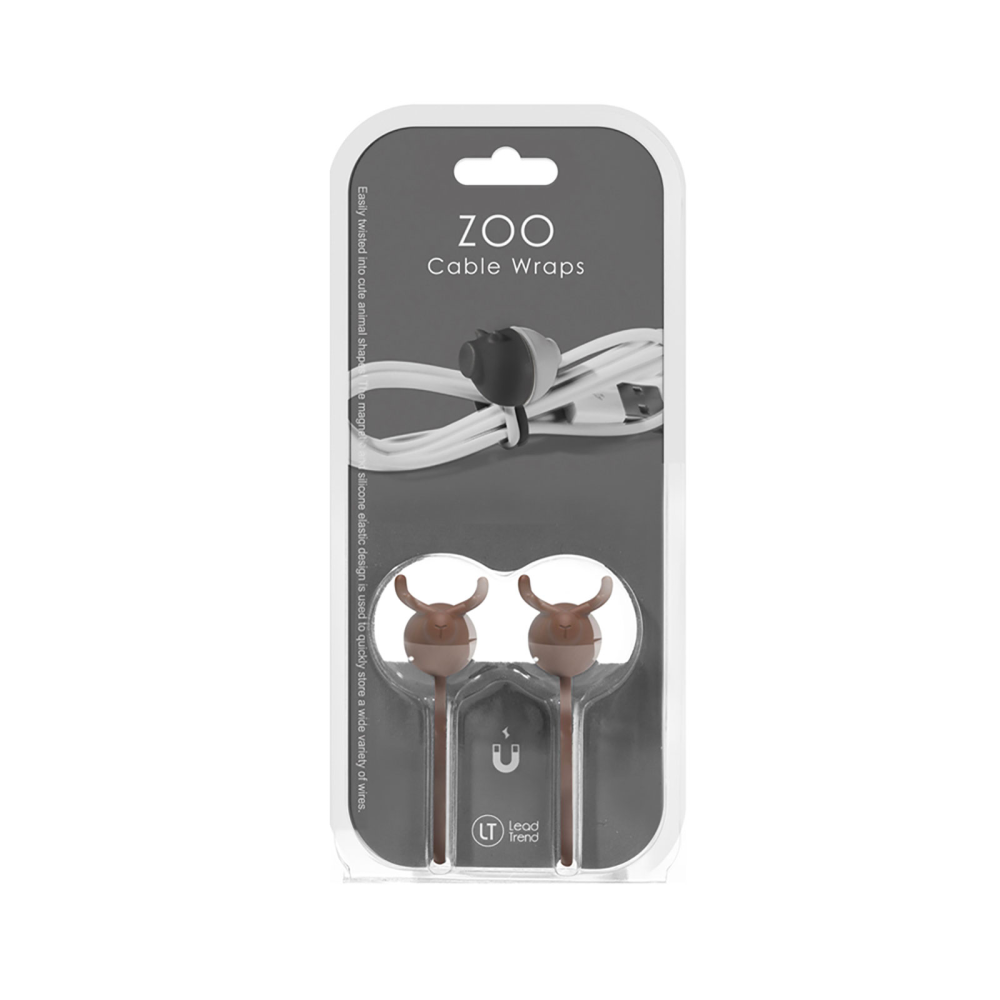 ZOO wrap cable holder brown/white elk, 2-pack