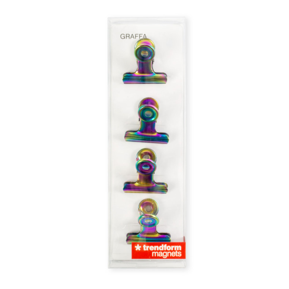 Magnetic clips rainbow, Bulldog Mini 4-pack