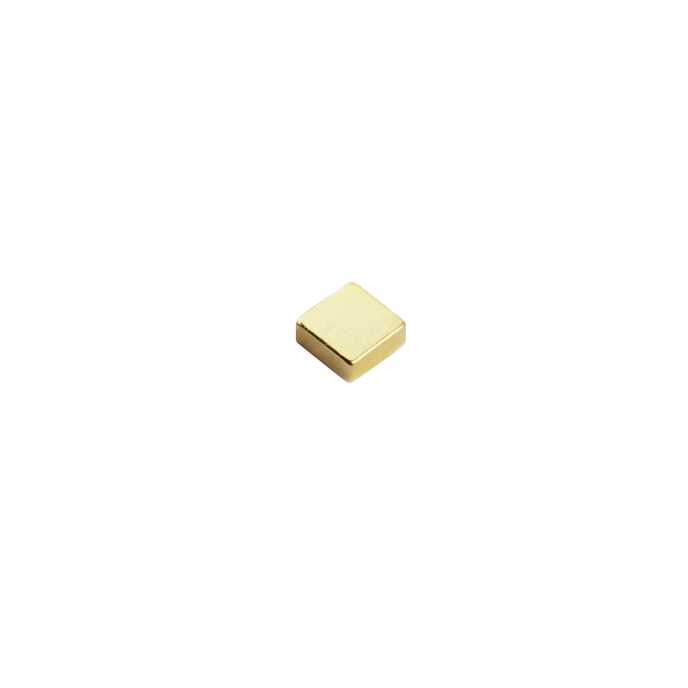 Power magnet, Block 5x5x2 mm., Gold