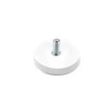 Rubber magnet (white) with external thread, Ø31 mm.